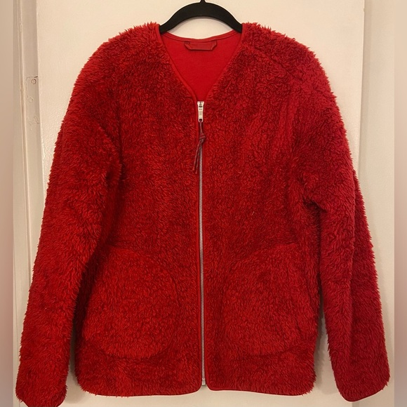 Lululemon Oh So Sherpa Full Zip Dark Red Size 6 - Picture 3 of 7